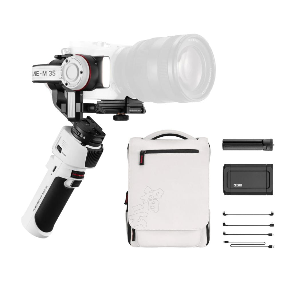 Zhiyun Crane M3S Camera 3-Axis Handheld Gimbal Stabilizer for Mirrorless and Compact Cameras with Built-in LED Fill Light, 7.5 hrs Battery Life, Bluetooth Shutter Control, USB-C PD Fast Charging, Quick Release Plate, 1.22" Screen Display