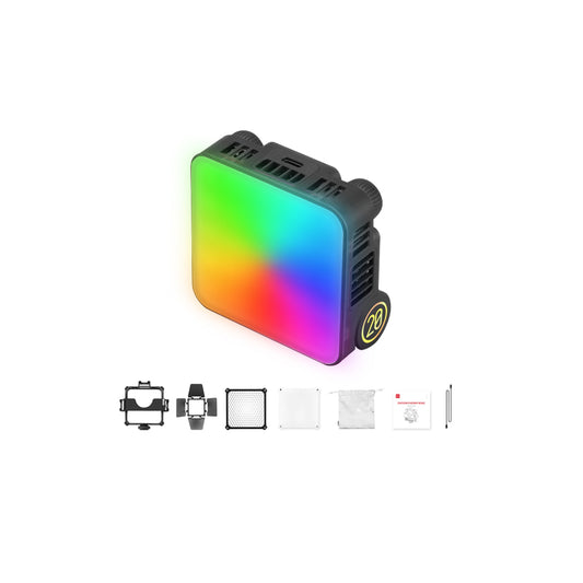 Zhiyun Fiveray M20C 20W RGB Pocket LED Fill Light Kit with 4500mAh Built-in Battery, 2500-10000K Adjustable Color Temperature, DynaVort Cooling System, On-Board & Mobile App Control for Camera Photography & Videography