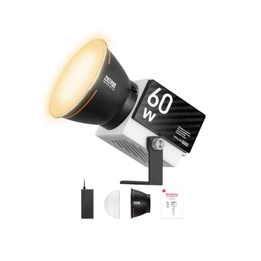[CLEARANCE] Zhiyun Molus G60 Standard 60W Portable Bi-Color LED Monolight Studio Light Kit with Reflector, 2700-6500K Adjustable Color Temperature, Bluetooth Mobile Phone App & On-board Control for Camera Photography & Videography