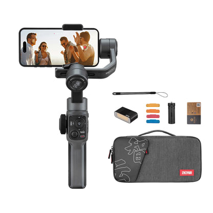 [CLEARANCE] Zhiyun Smooth 5 Combo Smartphone 3-Axis Gimbal Stabilizer Kit with Tripod, 12 Hours Battery Life, USB-C PD Fast Charging, On-board and Mobile App Controls for iPhone & Android Phone