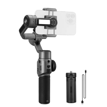 [CLEARANCE] Zhiyun Smooth 5S Standard Smartphone 3-Axis Gimbal Stabilizer Kit with Built-in LED Fill Light, Detachable Tripod, Landscape and Portrait Shooting Mode, USB-C PD Fast Charging for iPhone & Android Smartphones (Grey)