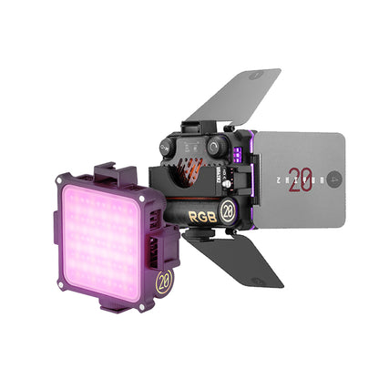 [CLEARANCE] Zhiyun Fiveray M20C Standard 20W RGB Pocket LED Fill Light Kit with 4500mAh Built-in Battery, 2500-10000K Adjustable Color Temperature, DynaVort Cooling System, On-Board & Mobile App Control for Camera Photography & Videography (Black)