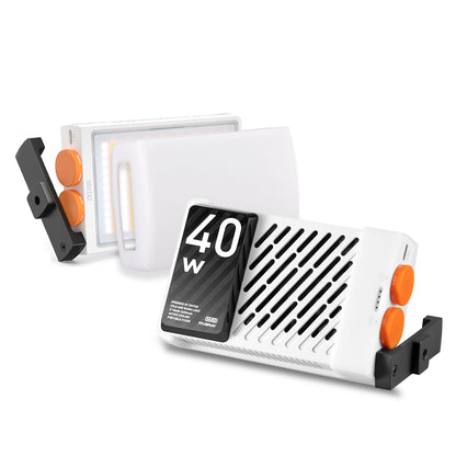 [CLEARANCE] Zhiyun Fiveray M40 Standard 40W Pocket Bi-Color LED Fill Light Kit with 2600mAh Rechargeable Battery, 2700-6500K Adjustable Color Temperature, USB-C PD Fast Charging, Built-in Bracket & 1.4"-20 Mounting Thread