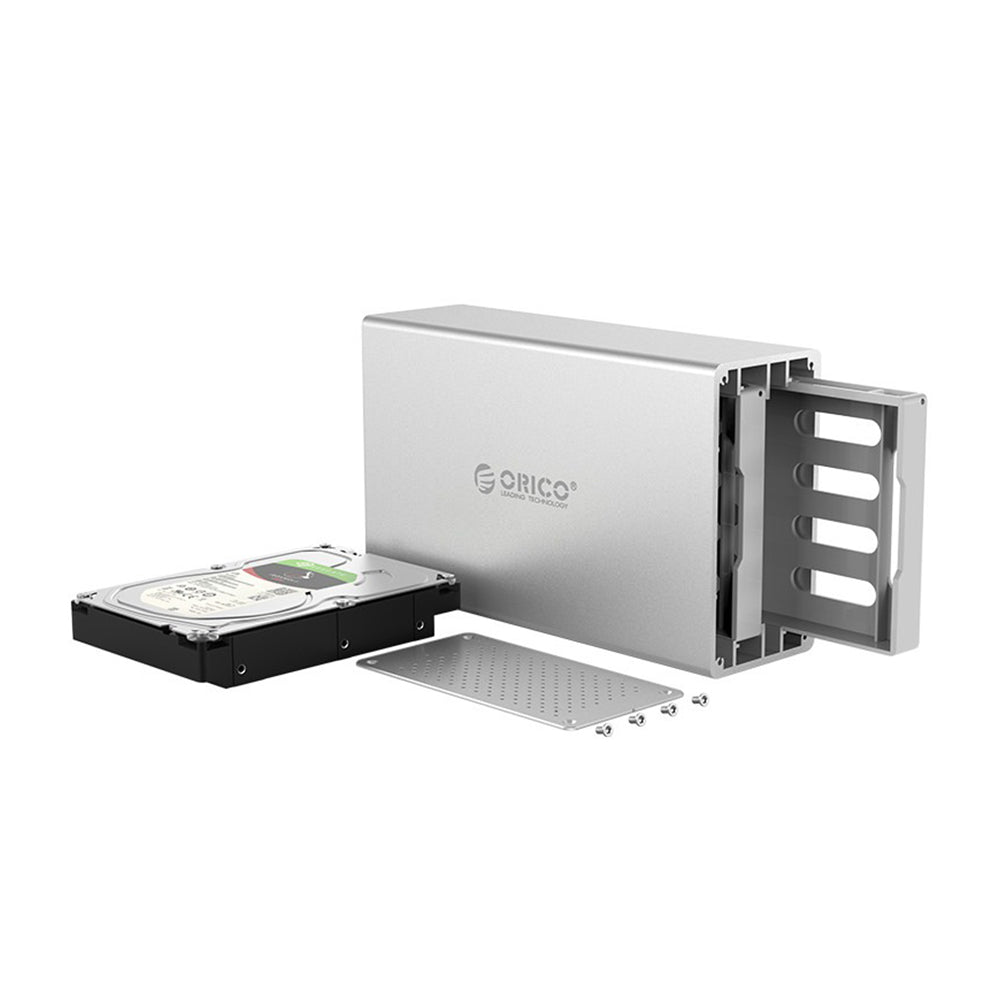 ORICO Multi-Bay 3.5 Inch SATA to USB 3.0 Type-B / 3.1 Type-C HDD SSD Hard Disk Drive Enclosure with 16TB Supported Capacity (Single Disk), 5Gbps Transfer Rate, 10Gbps via RAID0 (Optiol) and Windows, MacOS, and Linux Support for Computers