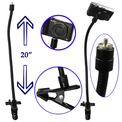 [CLEARANCE] Pxel AA-GN2 50cm Flexible Gooseneck Tube with Heavy Duty Clamp and 1/4" Male Thread