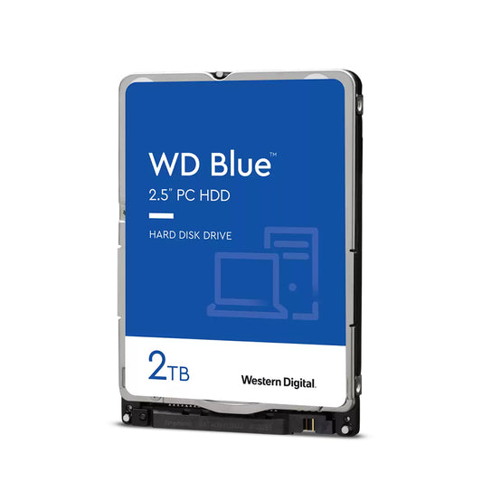 Western Digital WD Blue 2.5" 2TB SATA HDD Hard Disk Drive with 5400RPM Disk Speed and 128MB Disk Cache for PC Computer and Laptop WD20SPZX