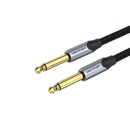 [CLEARANCE] Vention 6.5mm Jack Male to 6.5mm Jack Male Cotton Braided Gold Plated 2-Meters (BAS) Audio Cable for Musical Instruments, Speakers, Amplifiers, Mixers