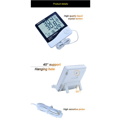 EagleTech HTC-2 Version 2 Digital LCD Temperature Humidity Meter Clock Hygrometer Thermometer Indoor and Outdoor
