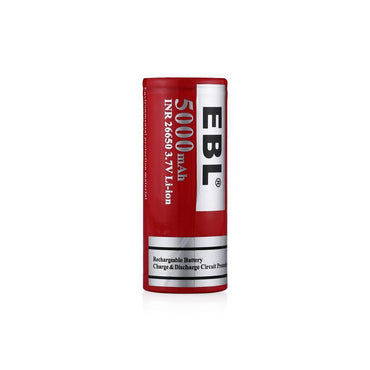 EBL LN-8191 3.7V 26650 5000mAh Rechargeable Li-Ion Lithium-Ion Battery with Included Storage Case for Portable and Emergency Electronics (Pack of 2)