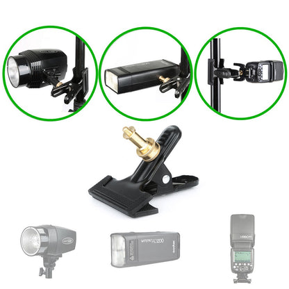Pxel AA-CT4 Heavy Duty Metal 1/4" Camera Clip Clamp Flash Reflector Holder Mount for Studio Backdrop Camera