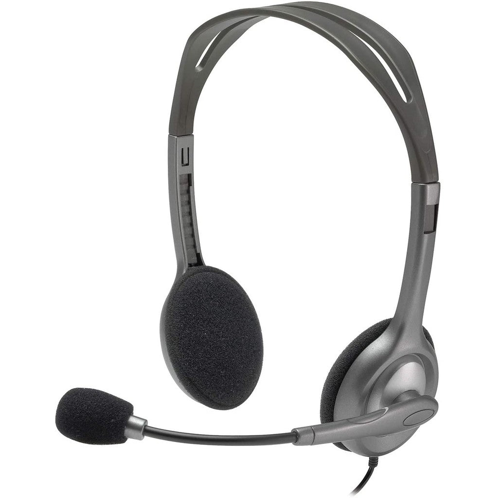 Logitech H110 Wired Stereo Headset with Microphone and Dual 3.5mm Plug for Computer PC