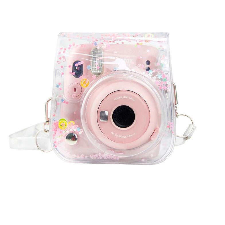 [CLEARANCE] Pikxi BMP11 Fujifilm Instax Mini 11 PU Leather Camera Case Bag with Shoulder Strap Protective Case (Clear Designs)