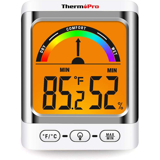 ThermoPro TP-52W TP52W Digital Hygrometer Indoor Thermometer Temperature and Humidity Gauge Monitor Indicator Room Thermometer with Backlight LCD Display Humidity Meter