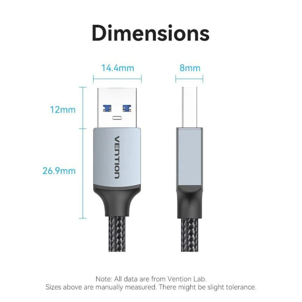 Vention 0.5M / 1M / 1.5M / 2M / 3M USB 3.0 A Male to USB A Male Cotton Braided Extension Cable with High-Speed 5Gbps Transfer Speed for Desktop Computer, Laptop, Smart TV, Webcam