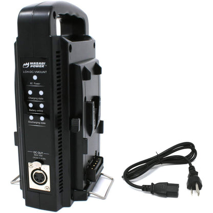 [CLEARANCE] Wasabi Power V-Mount Dual Charger with DC 16.8V Power Supply Output Compatible with Any V-Mount Brick