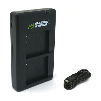 Wasabi Power Battery (2-Pack) and Dual USB Charger for Panasonic DMW-BLE9, BLE9 DMW-BLG10 BLG10 and Panasonic Lumix DMC-GF3, DMC-GF5, DMC-GF6, DMC-GX7, DMC-GX85, DMC-LX100, DMC-ZS60, DMC-ZS100 | JG Superstore