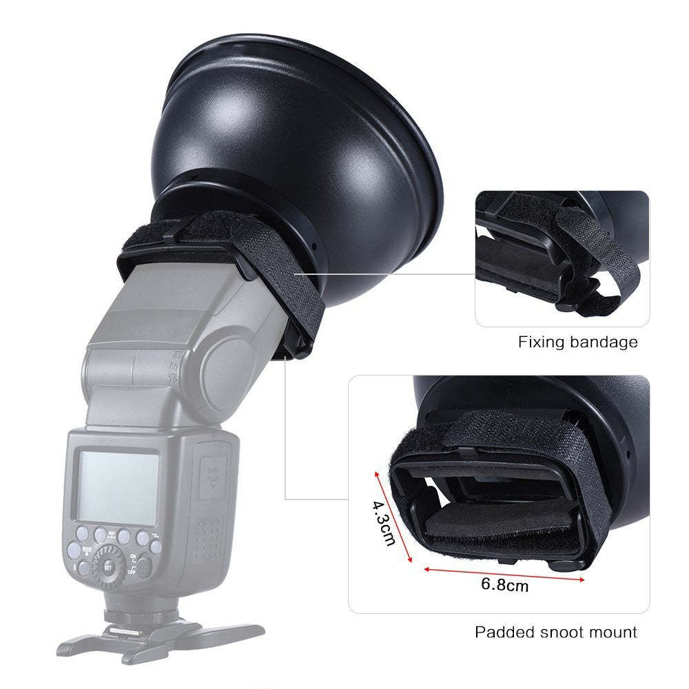[CLEARANCE] Pxel ST-1F 5.9inch /15cm Silver Beauty Dish Diffuser with 30 Degree Honeycomb for Canon Nikon Yongnuo Godox Neewer Vivitar On-camera Flash Speedlite Photography