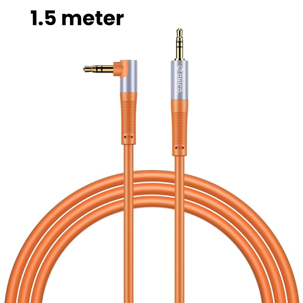 ORICO 3.5mm TRS Jack Hi-Fi Stereo Audio Cables with 90° to 180° Male Auxiliary Connectors, Gold-plated Plugs, and Bendable Silicone Jacket for Smartphones, Computers, Laptops, Headphones, Televisions, Speakers, Amplifiers, Music Players