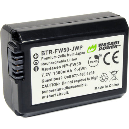 [CLEARANCE] Wasabi Power Battery for Sony NP-FW50 FW50 (Compatible with Alpha a7, a7 II, a7R, a7R II, a7S, a7S II, a5000, a5100, a6000, a6300, a6500, NEX-5T, Cyber-shot DSC-RX10 III | JG Superstore