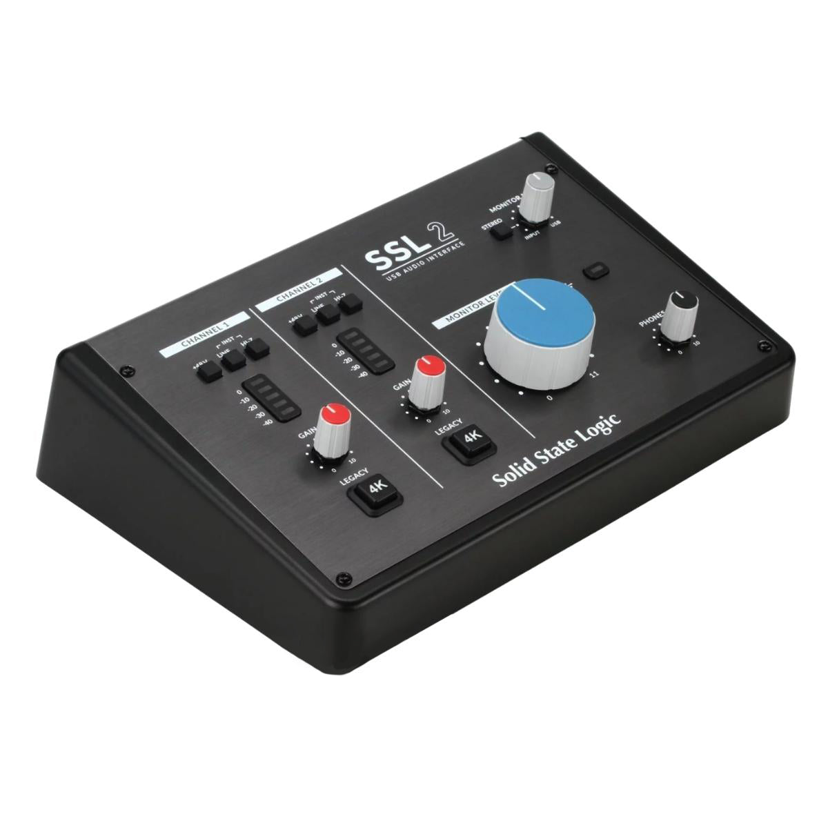 Solid State Logic SSL 2 Professional Desktop USB-C Audio Interface with Mic Preamps, 24-bit, Legacy 4K Button, Monitor Mix Control