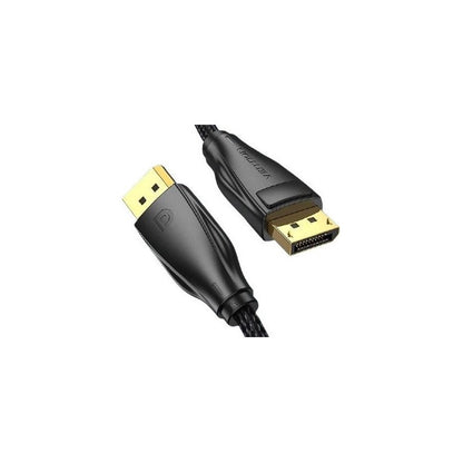 Vention Cotton Braided DisplayPort Male to Male Cable DP Gold Plated 8K 60Hz (HCC) 1M Black