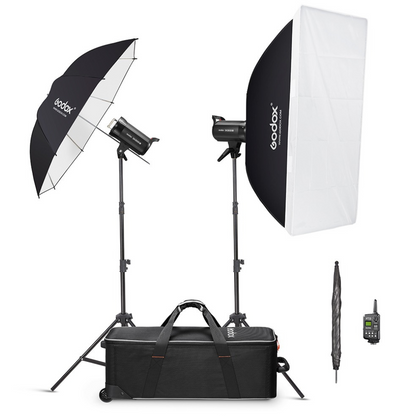 Godox SK300II-D SK300II-E Daylight 300W 3-Kit 2-Kit 2.4G Strobe Flash Kits with Bowens S Front Accessory Mount, 5600K CCT Range, Anti-Preflash Function for Professiol Photography and Studio Lighting Equipment
