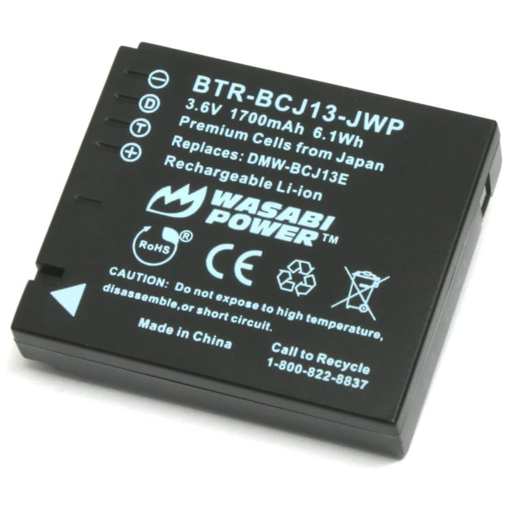 Wasabi Power Battery DMW BCJ13 (2-Pack) and Charger for Lumix DMW-BCJ13, DMW-BCJ13E, DMW-BCJ13PP and Lumix DMC-LX5, DMC-LX7  | JG Superstore