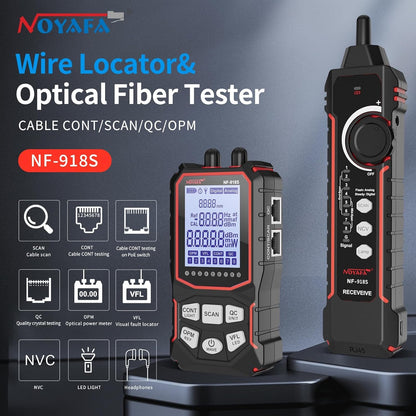 Noyafa NF-918S Network Cable Tester With 6 Wavelength Optical Power Meter, PoE Network Tools, Digital Multimeter, RJ45 Network Tester For Ethernet Cable, Telephone Line, BNC Coaxial Cable, Electric Wire