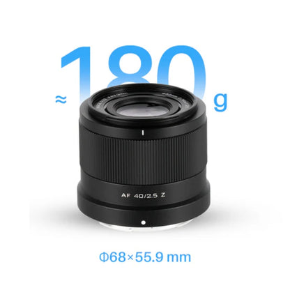 Viltrox 40mm f/2.5 Nikon Z-mount Full Frame Standard Autofocus Prime Lens for Z9 / Z8 / Z7II / Z7 / Z6III / Z6II / Z6 / Z5 / Zf Mirrorless Cameras with 52mm Filter Thread