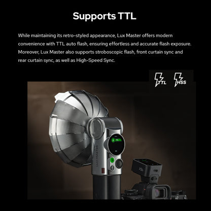 Godox Lux Master 2.4GHz Wireless TTL HSS Retro Camera Flash with Max 100m Operatiol Range and 2980mAh Battery for Photography