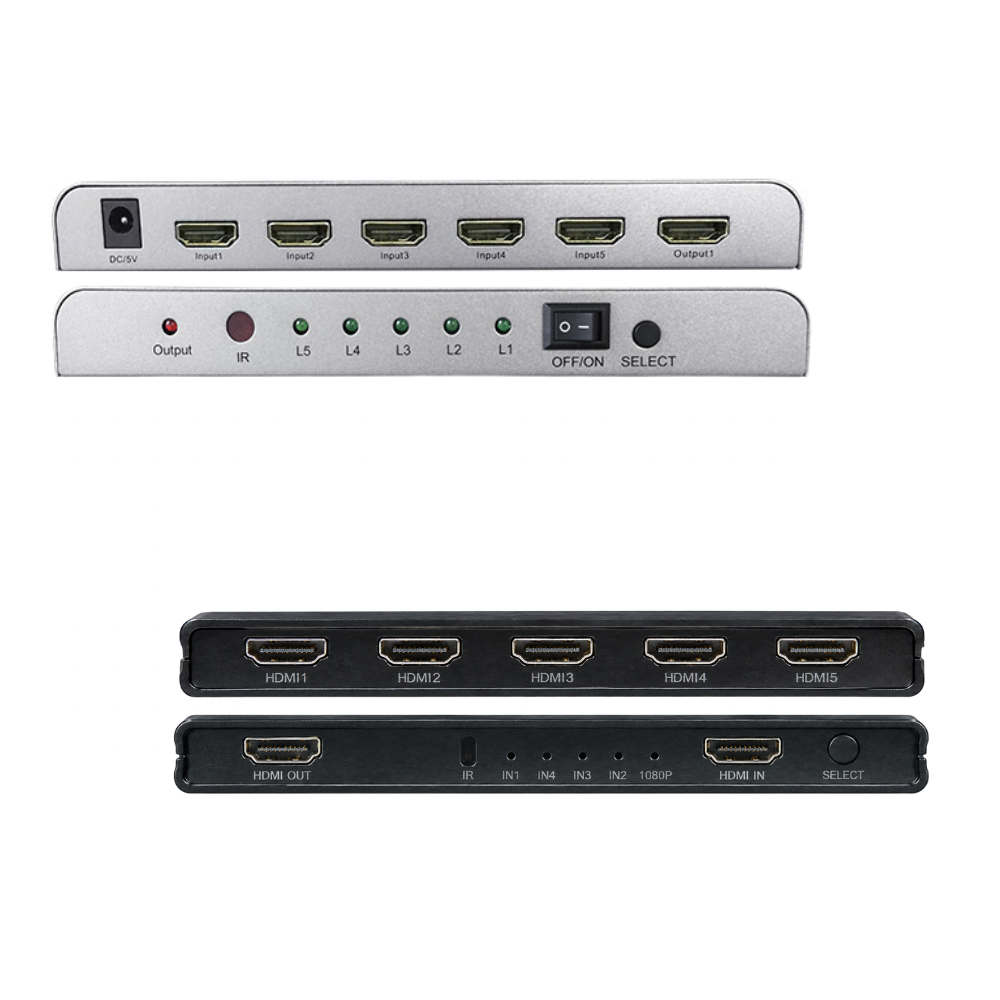 ArgoX 4K 60Hz Ultra HD HDMI Video Switcher 5x1 Supports 3D, 6Gbps Data and TMDS Clock, AWG26 and HDMI 2.0 Cable, 24/30/60bit Deep Color for High Definition Display, DVD Players | HDSW5-V2.0 HDSW5X1