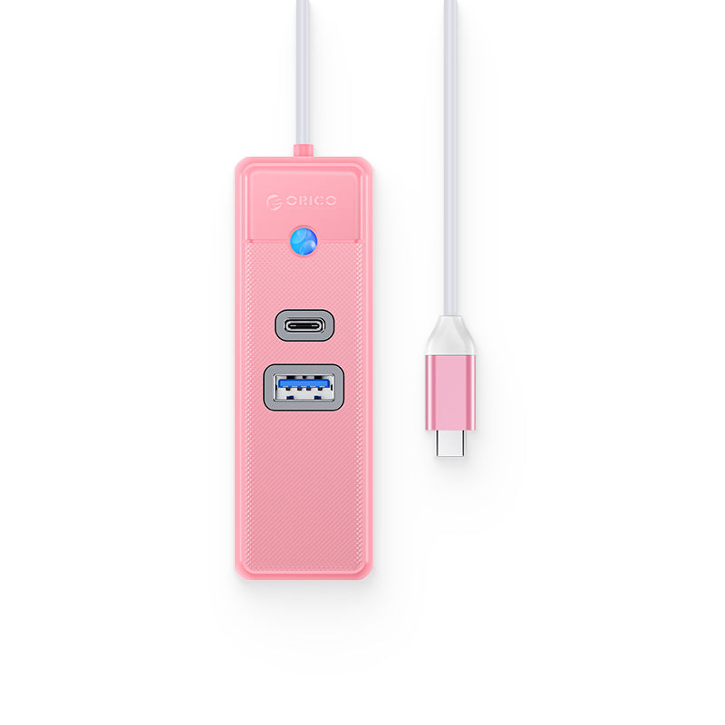 [CLEARANCE] ORICO 3-in-1 USB 3.0 Type C Data Hub with 5Gbps USB-C 3.0 Input, 1000Mbps Ethernet, 5Gbps USB-A 3.0 Output for Windows 8/10, macOS, Linux | PWCUR-C3-05