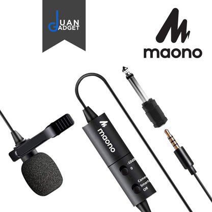 [CLEARANCE] Maono AU-102 AU102 Multipurpose Lavalier/ Lapel Microphone Playback Output Jack with -10dB Attenuation Switch for Voice Over, Interview, Podcastings and Vlogs