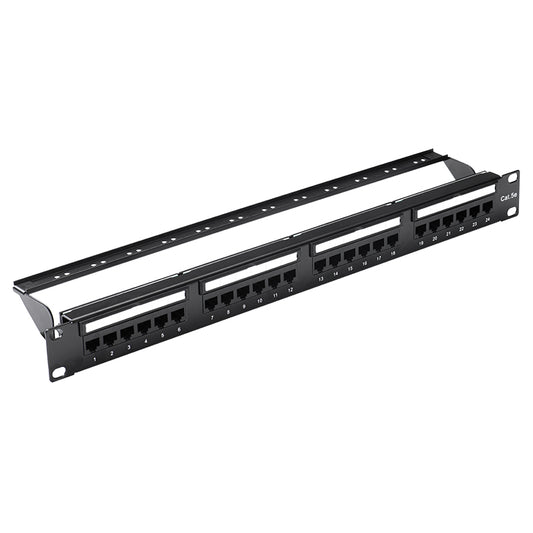 [CLEARANCE] Vention CAT5E RJ45 24-Port Keystone Patch Panel Wall Plate with Gold Plated Pins and Rustless Body for Network Maintenance | KFAB0
