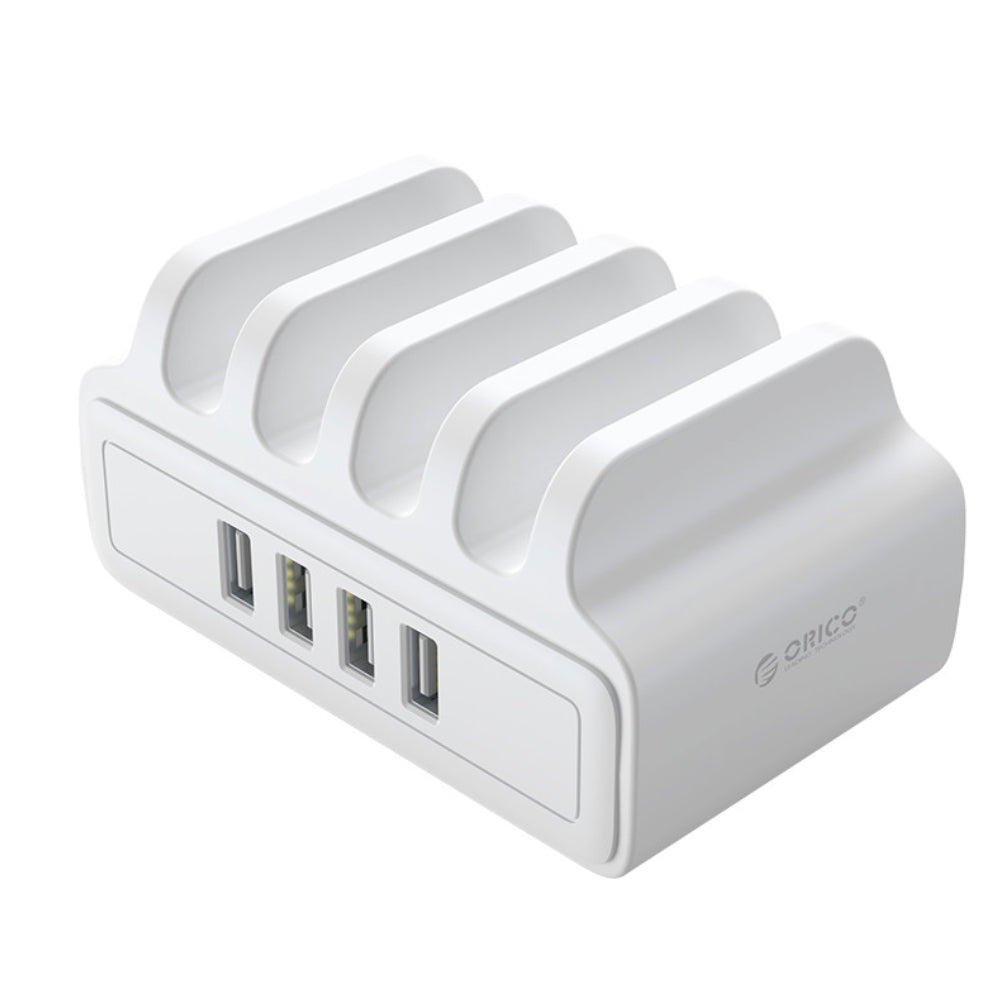 ORICO Multi-Dock USB Desktop Charging Station with Built-In Cooling Fan, Smart Power Recognition & Safety Protection for iPad, iPhone, Android Smartphones & Tablets | ORICO-DUK - Variations - 4-PORT USB