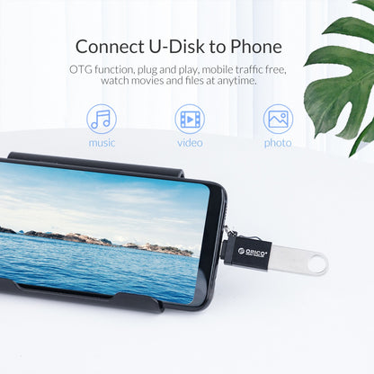 ORICO UT01 2-in-1 Portable Charge and Data Transfer OTG Aluminum Alloy Adapter USB 3.0 to Type C with Anti-Magnetic Anti-Shock Heatproof Waterproof Feature