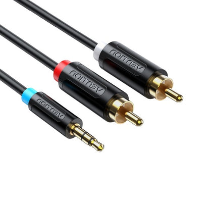 [CLEARANCE] Vention TRS 3.5MM Male to Dual RCA Male 1-Meters Gold Plated (BCL) Audio Cable for Amplifiers, Laptops, Speakers, Mixers
