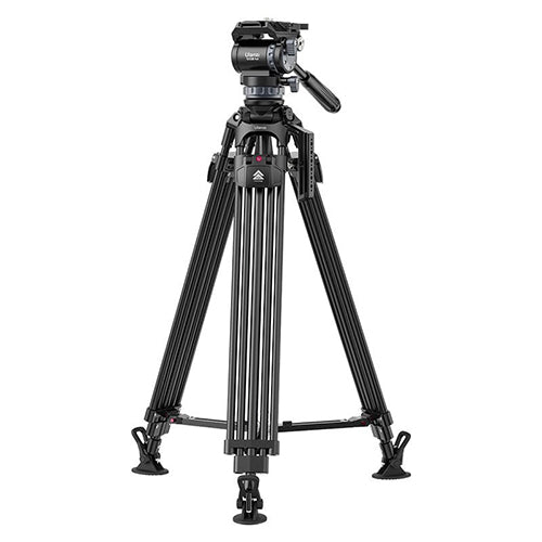 Ulanzi VideoFast Heavy-Duty Tripod with Fluid Head & Manfrotto Quick Release Plate - Carbon Fiber/Aluminum Legs, 360° Panning, +90°/-45° Tilting, 164cm Max Height, 25kg Load Capacity for Digital Cameras & Video Camcorders