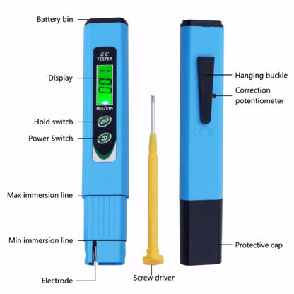 Eagletech EC Meter Tester EC-963 LED Digital Hydroponics for Swimming Pool Aquarium with ATC Conductivity Water Quality Monitor