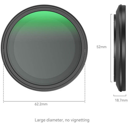 SmallRig MagEase 52mm Magnetic Filters & M-Mount Filter Adapter Ring for Compatible Smartphone Cases & Cages / Variable ND (ND2-32), CPL Polarizer, Black Mist 1/4 Diffusion Filters