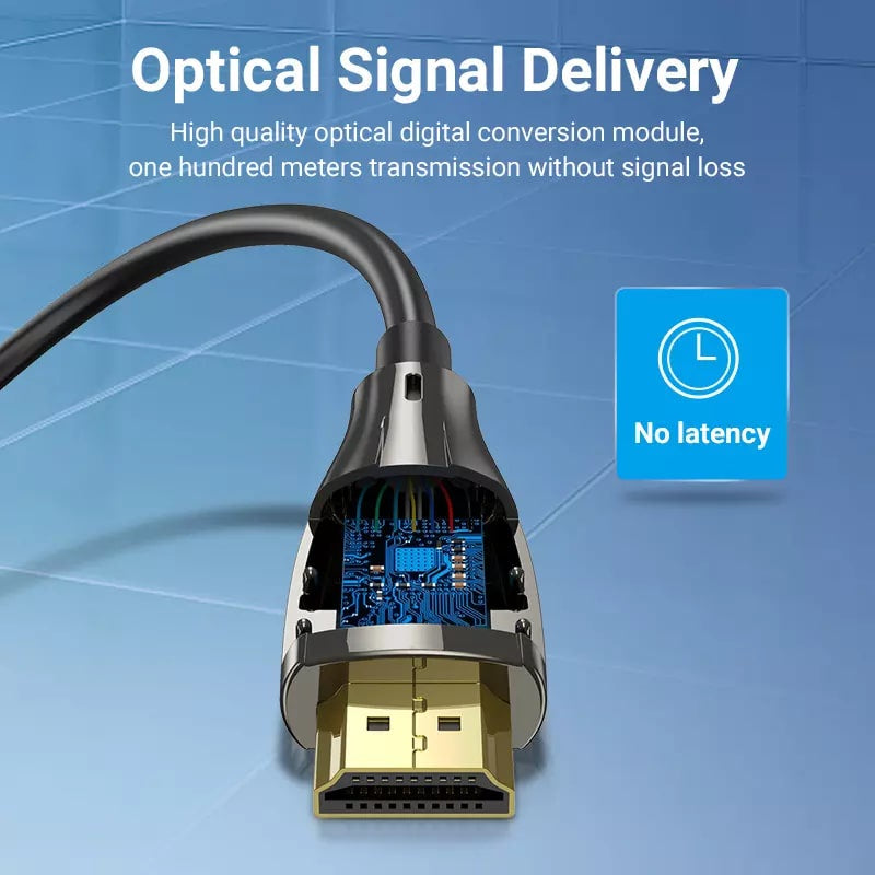 Vention HDMI 2.0 Male to Male Optical Fiber Cable with 18Gbps Data Transfer and 4K UHD Support (100M) | ALABAD