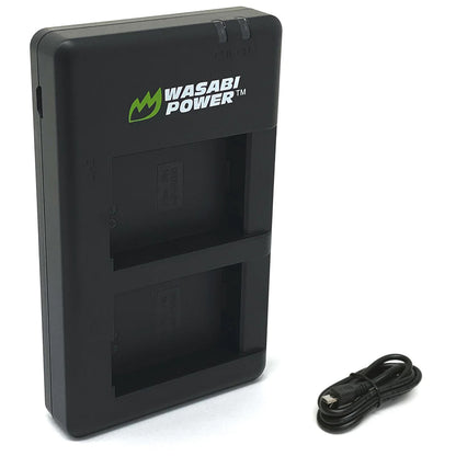 [CLEARANCE] Wasabi Power EN-EL25 Dual Battery Charger with USB Type C Charging Cable for Nikon Z 30, Nikon Z 50, Nikon Z fc Camera Battery | LCH-FC-ENEL25