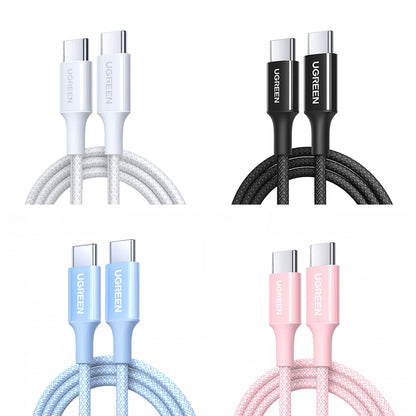 UGREEN L501/L5021M-2M USB-C to USB-C 3A/5A 60W-100W PD Fast Charging Braided Cable