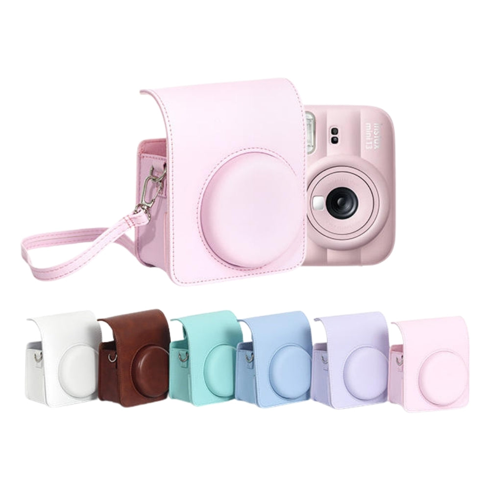 Pikxi Instax Mini 13 Camera Bag PU Leather Protective Case with Adjustable Shoulder Strap | BMS13