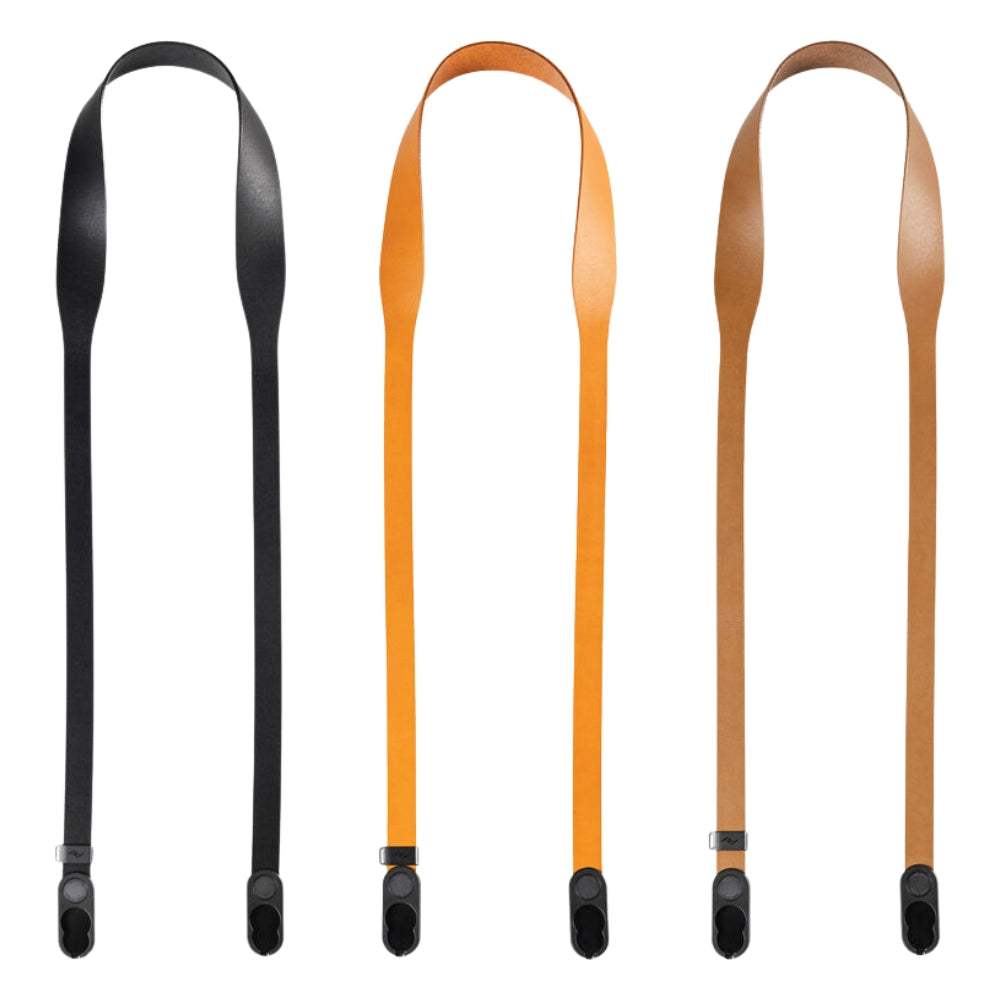 Peak Design Leather Camera Strap in Amber, Black & Tan
