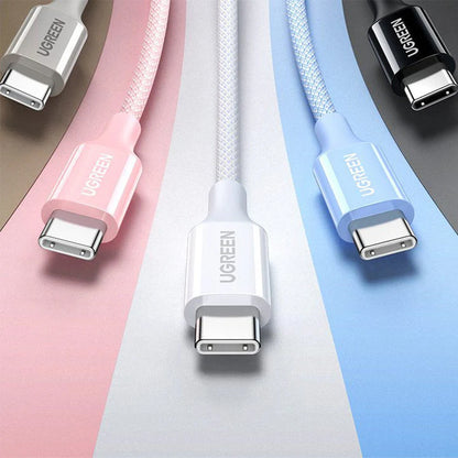UGREEN L501/L5021M-2M USB-C to USB-C 3A/5A 60W-100W PD Fast Charging Braided Cable