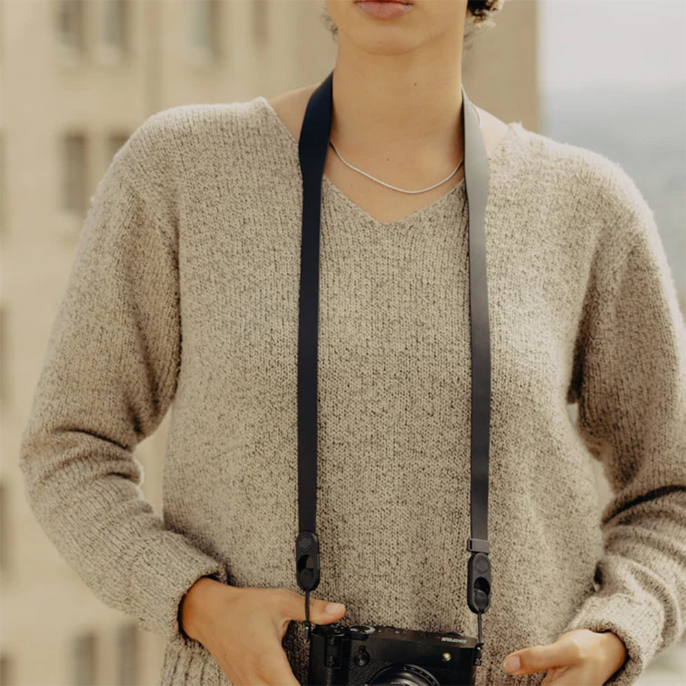 Peak Design Leather Camera Strap in Amber, Black & Tan