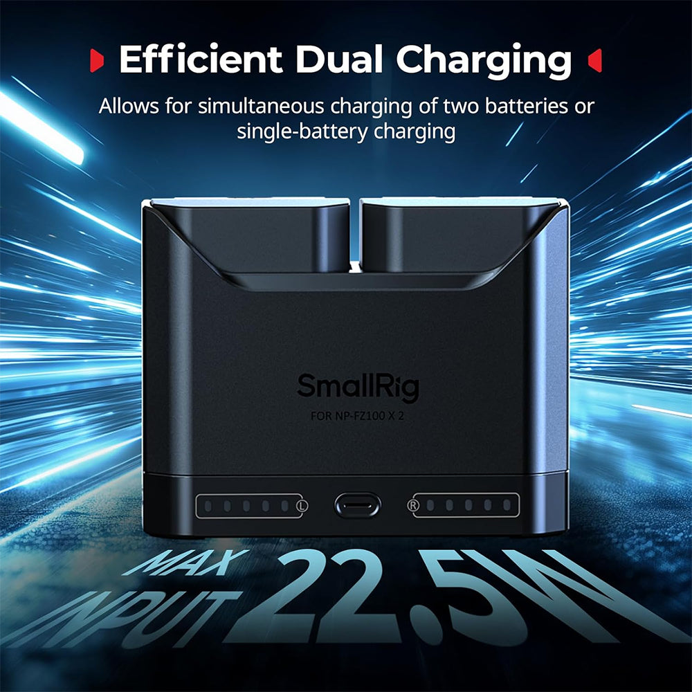 SmallRig NP-FZ100 / LP-E6NH / EN-EL15C / DMW-BLK22 / NP-FW50 Camera Battery Charger Kit