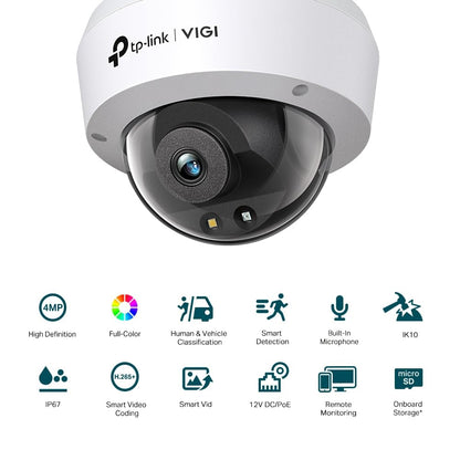TP-Link VIGI C240 2.8MM / 4MM 4MP Full-Color Dome Network CCTV Camera