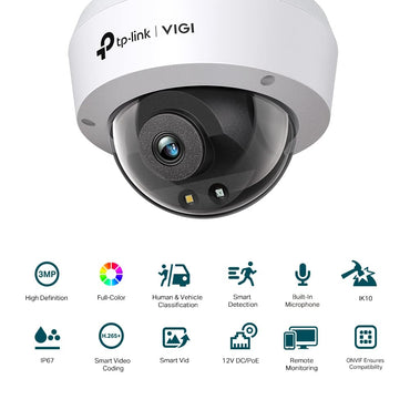 TP-Link VIGI C230I 2.8MM / 4MM 3MP IR Dome Network CCTV Camera
